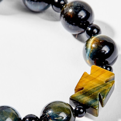 Vòng Chuỗi Mân Côi Đá Mắt Hổ Xanh Đen (12mm) - Ngọc Quý Gemstones