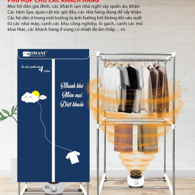 Máy Sấy - Tủ Sấy Quần Áo Khung Inox Owani TS-OW001 - Màu Ngẫu Nhiên - Hàng Chính Hãng