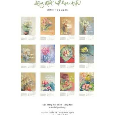 (Combo Lịch tường + Lịch bàn) “LÒNG ĐẤT NỞ HOA TRỜI” – Thiền Sư Thích Nhất Hạnh – Thái Hà Books