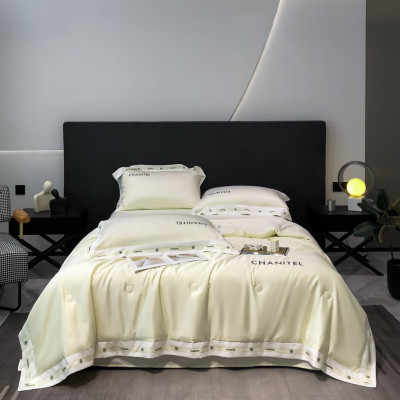 Bộ chăn chần ga gối phi lụa chanitel ( gồm 1 chăn chần 1 ga 2 vỏ gối đầu ) đủ các kích thước