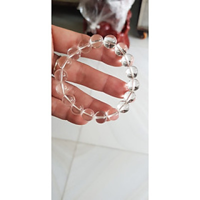 Vòng tay phong thủy may mắn đá thạch anh trắng tự nhiên rẻ đẹp Size vòng 10mm hay 10li chuẩn hợp Nữ mệnh kim mệnh Thủy Đá thạch anh trắng tự nhiên đeo tốt sức khỏe, tim mạch, may mắn thuận lợi công việc cuộc sống ạ