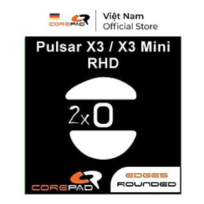 Feet chuột PTFE Corepad Skatez PRO Pulsar X3 / X3 Mini (RHD) (2 bộ) - Hàng Chính Hãng