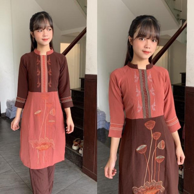 Đồ đi chùa , áo dài thời trang, đồ cao cấp , đũi thổ cẩm