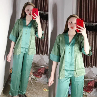 ĐỒ LAM ĐI CHÙA  Lụa Phối Gấm Cao Cấp