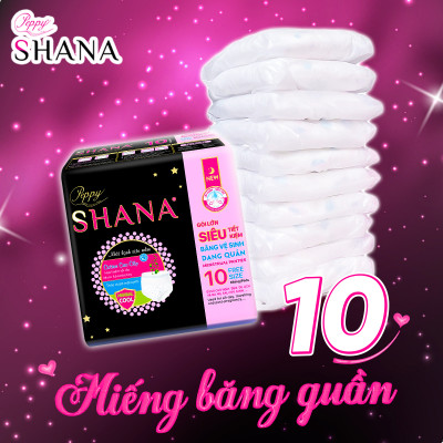 Combo 8 gói Băng vệ sinh quần Peppy Shana ngày đêm, mềm mại, thấm hút tối đa, chống tràn GÓI LỚN 10 quần/gói