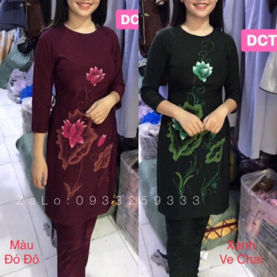 Đồ Lam Đi Chùa# Ctân Thuyền Hoa In# Đồ Bộ #Quần Áo Nữ # Vải Thun Co Giãn Không Nhăn