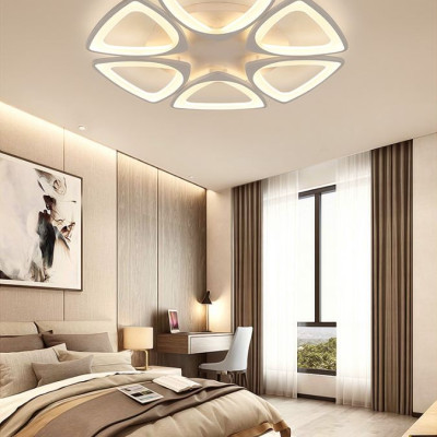 Đèn ốp trần hoa mai 6 cánh 3 chế độ sáng có điều khiển từ xa