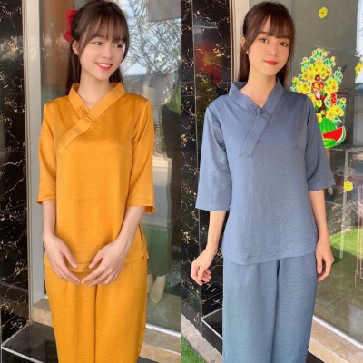 Đồ Lam Đi Chùa # Tim Bầu Trơn Lụa