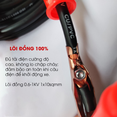 Dây câu bình ắc quy ô tô LOẠI 1 TRÊN THỊ TRƯỜNG, lõi đồng 0,6 đến 1kV, không nóng dây TÂM LUÂN Chổi lau tẩm dầu - Hàng chính hãng