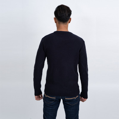 Áo len nam dài tay cổ tròn màu xanh đen NOVELTY 180586T