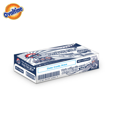 Thùng 48 hộp thức uống lúa mạch hương vị socola Ovaltine DHA+ 180ml