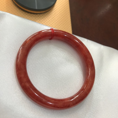 Vòng Cẩm Thạch Đỏ Đẹp A Ni 48mm x chột 7,2mm màu đỏ bông tươi sáng bóng đẹp nữ 40kg - 48kg mệnh hỏa mệnh thổ đeo xuất sắc đẹp món quà tặng ý nghĩa ạ