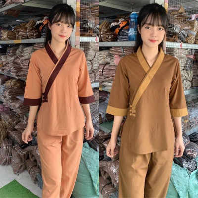 Đồ Lam Đi Chùa # Tim 3NÚT # Đồ Bộ Nữ # Quần Áo Nữ