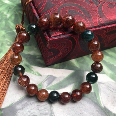 VÒNG THẠCH ANH TÓC TAM TÀI LOẠI BÓNG ĐẸP  SIZE VÒNG 9LY MANG MAY MẮN TÀI LỘC CHO GIA CHỦ 100% ĐÁ THIÊN NHIÊN