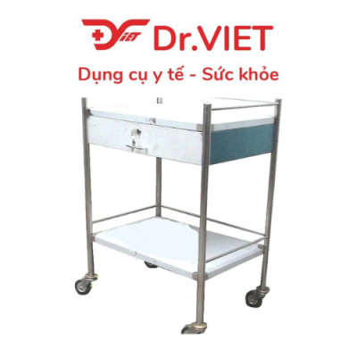 Xe đẩy inox DCG-23-2 tầng 30*40 (Có hộc)