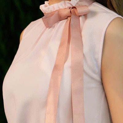 Áo Cổ Lọ Thắt Nơ Hồng Charlotte TOP177 thời trang thiết kế Hity