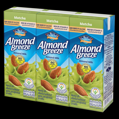 Blue Diamond - Thùng Sữa Hạt Hạnh Nhân ALMOND BREEZE vị Matcha 180ml x 24 Hộp