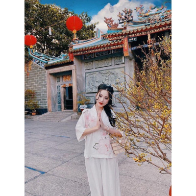 ĐỒ LAM ĐI CHÙA Mẫu Lụa Hoa Gen