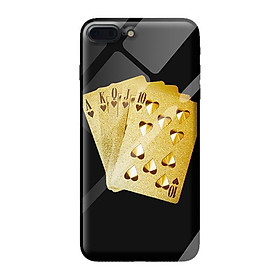 Ốp kính cường lực cho iPhone 8 Plus nền đen ách 3 - Hàng chính hãng