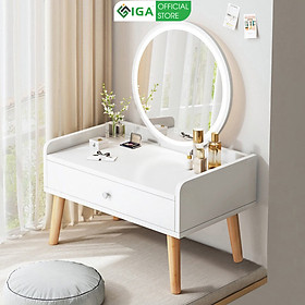 Bàn Trang Điểm Ngồi Bệt Gương Viền Led Cảm Ứng 1 Chạm Sang Trọng - GP202B