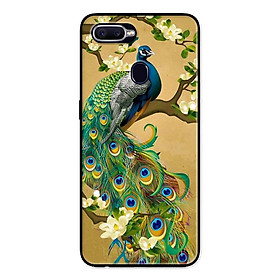 Ốp Lưng in cho Oppo A5s Mẫu Chim Công Hoa Xanh - Hàng Chính Hãng