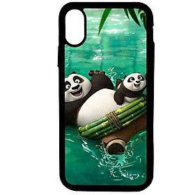 Ốp lưng dành cho Iphone X Gấu Trúc Nền Xanh - Hàng Chính Hãng