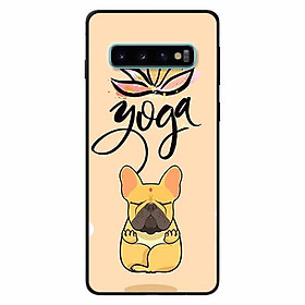 Ốp lưng in cho Samsung S10 Mẫu Cún Yoga