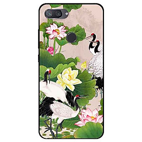 Ốp lưng in cho Xiaomi Mi 8 Lite Mẫu Sen Và Hạc