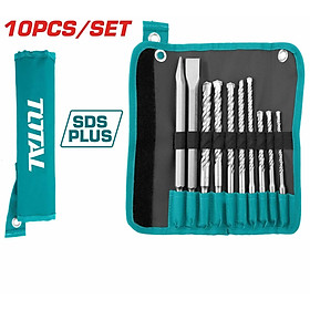 BỘ MŨI KHOAN VÀ MŨI ĐỤC BÊ TÔNG 10 CHI TIẾT TOTAL TACSD19101