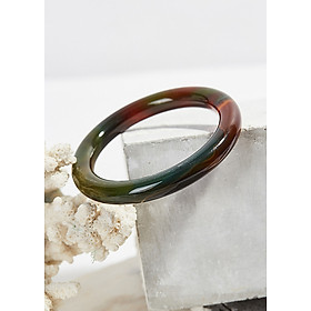 Vòng tay đá mã não thiên nhiên bản tròn dày 10mm Ni 56, 57mm - Ngọc Qúy Gemstones