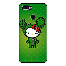 Ốp Lưng in cho Oppo A7 Mẫu Kitty Nền Xanh - Hàng Chính Hãng