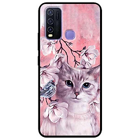 Ốp lưng dành cho Vivo Y30 - Y30i - Y50 mẫu Mèo Và Chim Hồng