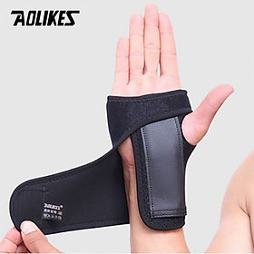 Băng nẹp cố định khớp cổ tay AOLIKES 1676 có thanh thép hỗ trợ phục hồi chấn thương
