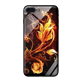 Ốp lưng kính cường lực cho iPhone 8 Plus Hoa Lửa - Hàng chính hãng