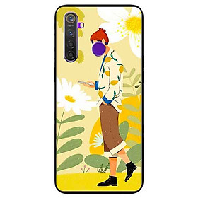 Ốp lưng in cho Realme 5 Mẫu Cô Gái Mèo Vàng