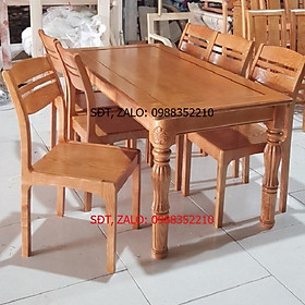 Bàn ăn gỗ sồi hình chữ nhật