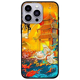 Ốp lưng dành cho Iphone 13 Mini - Iphone 13 - Iphone 13 Pro -  Iphone 13 Pro Max - Hạc Nền Vàng