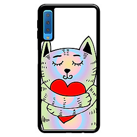Ốp lưng cho Samsung Galaxy A7 mẫu mèo tim 1 - Hàng chính hãng