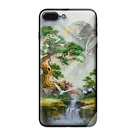 Ốp kính cường lực cho iPhone 7 Plus mẫu cảnh núi 2 - Hàng chính hãng