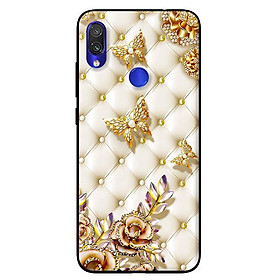 Ốp lưng in cho Xiaomi Redmi Note 7 mẫu Bướm Vàng Giả Da - Hàng chính hãng