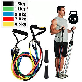 Bộ Túi 5 Dây Kéo Đàn Hồi Chuyên Dùng Tập Gym, Tập Thể Dục