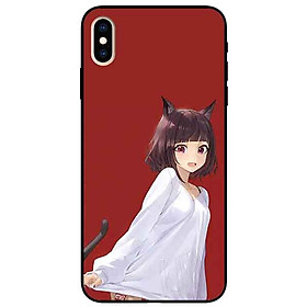 Ốp lưng in cho Iphone X/ Xs Mẫu Cô Gái Tai Mèo