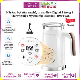 Máy tạo bọt sữa, cà phê, ca cao New Digital 5 trong 1 chuyên nghiệp thương hiệu Mỹ Biolomix BMF102E - Hàng nhập khẩu