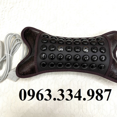 Gối đá nhiệt nóng tourmaline Fanocare kết hợp 2 viên đá từ tính giúp giảm mỏi vai gáy (Loại nhỏ) (Tặng kèm 1 vòng tay đá tourmaline)