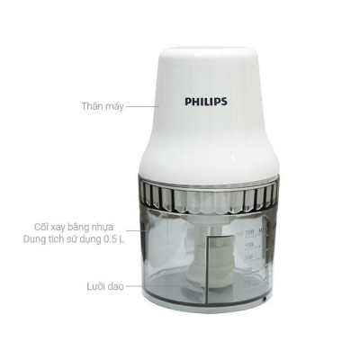 Máy xay thịt, rau củ gia vị Philips HR1393, công suất 450W, bảo hành 2 năm | Hàng chính hãng