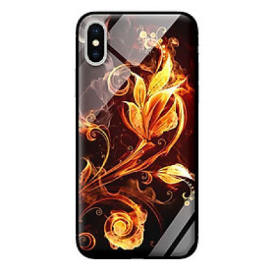 Ốp lưng kính cường lực cho iPhone XS Hoa Lửa - Hàng chính hãng