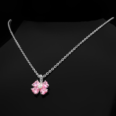 Dây Và Mặt Dây Chuyền Bạc Hiểu Minh DMD015P cỏ 4 lá