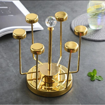  Giá úp ly, Giá úp cốc, Giá úp tiện lợi màu bạc Giá Úp Cốc Đẹp Để Bàn, LUXURY Giá Để Cốc Chén Inox Cao Cấp Xoay 360 Độ Sang Chảnh Và Tiện 