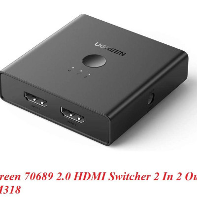 Ugreen UG70689CM318TK 4K 60hz 2 vào 2 ra bộ gộp tín hiệu HDMI 2.0 màu đen - HÀNG CHÍNH HÃNG