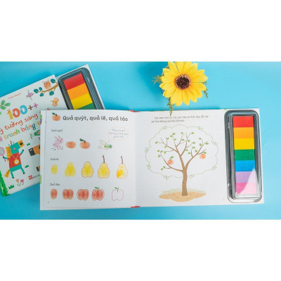 Sách - 100++ Ý Tưởng Sáng Tạo Vẽ Tranh Bằng Vân Tay - Thực Vật - Đinh Tị Books